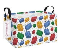 QUEENLALA Rectangular Laundry Hamper/Foldable Nursery Laundry Basket for Organizing/Storage Bin Baskets/Children Toy Office Bedroom/Toy Bin Closet Shelf Baskets (Rec-Blocks)