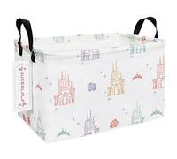 QUEENLALA Rectangular Laundry Hamper/Foldable Nursery Laundry Basket for Organizing/Storage Bin Baskets/Children Toy Office Bedroom/Toy Bin Closet Shelf Baskets（Rec-Rose Castle）