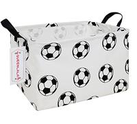 QUEENLALA Rectangular Laundry Hamper/Foldable Nursery Laundry Basket for Organizing/Storage Bin Baskets/Children Toy Office Bedroom/Toy Bin Closet Shelf Baskets（Rec-Football）