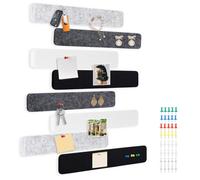 QUEENLINK 8PCS Cork Strips for Wall, 33 x 5cm, 9mm Thick Adhesive Frameless Cork Board Photo Memo Bulletin Felt Board for Home, 40 Push Pins
