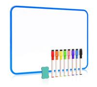 QUEENLINK Double Sided Magnetic Whiteboard, Dry Erase White Board, 21X30cm Small Lap Boards Kit Portable Mini Classroom Whiteboard for Students and Children
