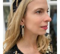 QueenMee Accessories Black Earrings Diamante Earrings