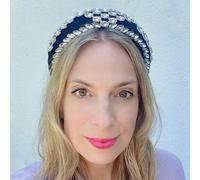 QueenMee Accessories Black Headpiece Wedding Headband Races Headpiece Crystal