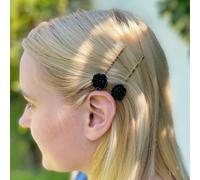 QueenMee Accessories Black Slides Rose Hair Clip