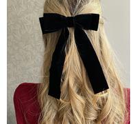 QueenMee Accessories Black Velvet Hair Bow Hair Clip Alligator Clip