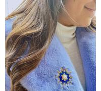 QueenMee Accessories Blue Pearl Brooch