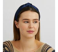QueenMee Accessories Blue Turban Headband Navy Knot Headband