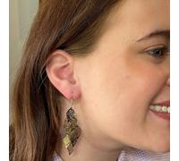 QueenMee Accessories Bronze Dangly Earrings Boho Leaf