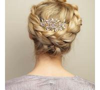 QueenMee Accessories Crystal Hair Clip Large Rose - Featured in The Lady Magazine - White