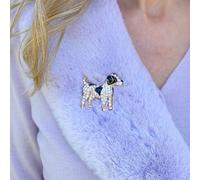 QueenMee Accessories Dog Brooch Dog Pin Vintage Brooch Black Gold Brooch Diamante