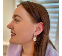 QueenMee Accessories Drop Earrings Diamante in Gold or Silver - Silver