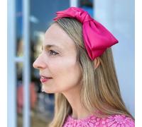 QueenMee Accessories Fascinator Bow Headband Hot Pink
