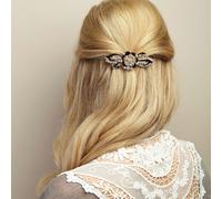 QueenMee Accessories Flower Hair Clip in Enamel - Black