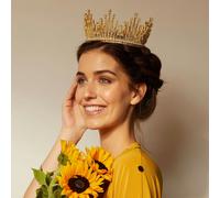 QueenMee Accessories Gold Crown with Pearls - featured in Heat Magazine