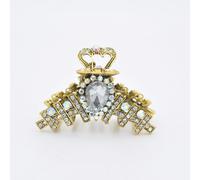 QueenMee Accessories Gold Hair Clamp with Rhinestone