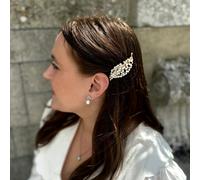 QueenMee Accessories Gold Pearl Hair Clip with Diamante