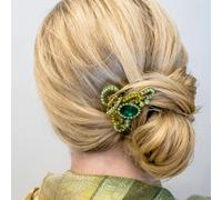 QueenMee Accessories Green Hair Claw Clip with Gems