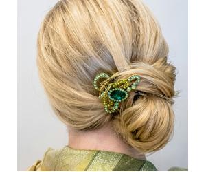 QueenMee Accessories Green Hair Claw Clip with Gems