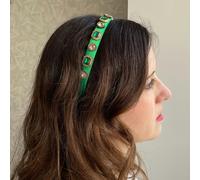 QueenMee Accessories Green Headband Emerald Green Headband Vintage Hair Band