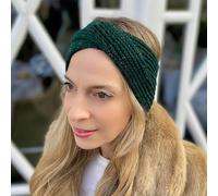 QueenMee Accessories Green Winter Headband Warm Headband in Organic Cotton Lurex Sustainable