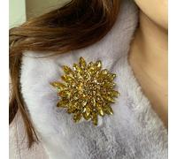 QueenMee Accessories Large Brooch Gold Flower