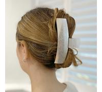 QueenMee Accessories Large Hair Claw for Thick Hair Silver