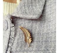 QueenMee Accessories Leaf Brooch Fern with Pearl