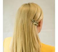 QueenMee Accessories Leaf Hair Barrette - Antique Gold