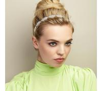 QueenMee Accessories Leaf Headband with Elastic - Silver