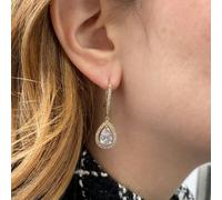 QueenMee Accessories Long Drop Earrings Diamante Earrings - Gold