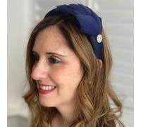 QueenMee Accessories Navy Headpiece Races Headband Feather Fascinator Headband