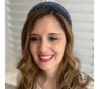 QueenMee Accessories Navy Sparkly Hair Band Wide Headband