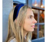 QueenMee Accessories Padded Headband in Velvet - Navy Blue