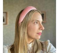 QueenMee Accessories Padded Headband in Velvet - Pink