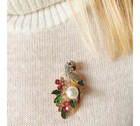 QueenMee Accessories Parrot Brooch with Pearl