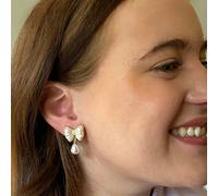 QueenMee Accessories Pearl Drop Earrings Bow