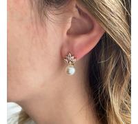 QueenMee Accessories Pearl Drop Earrings Small Vintage Inspired in Silver or Gold - Gold