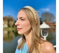 QueenMee Accessories Pearl Headband with Crystal - Ivory