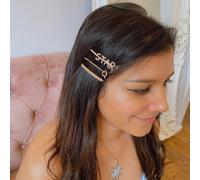 QueenMee Accessories Personalised Hair Clips Gift Set of 3 Initial - U - Kiss