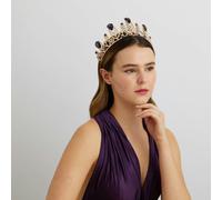 QueenMee Accessories Purple Tiara Peacock Feather