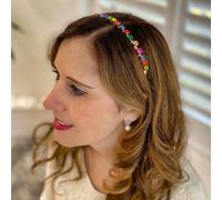 QueenMee Accessories Rainbow Sparkly Headband Thin Wedding Guest Hair Band