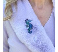 QueenMee Accessories Seahorse Brooch Sea Horse Pin Blue Brooch Crystal Brooch