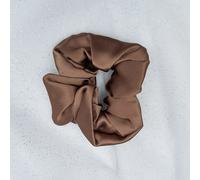 QueenMee Accessories Silk Scrunchie in Brown Mulberry Silk