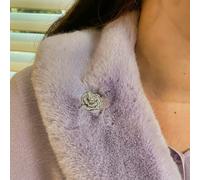 QueenMee Accessories Silver Brooch Small Brooch Diamante Rose