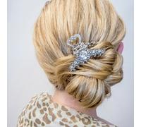 QueenMee Accessories Silver Claw Hair Clip with Diamante