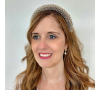 QueenMee Accessories Silver Headband Statement Hair Band Beaded