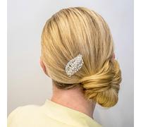 QueenMee Accessories Silver Pearl Hair Clip with Diamante