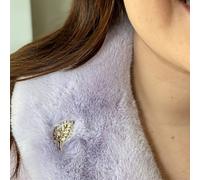 QueenMee Accessories Small Brooch Leaf Pin Gold