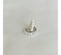 QueenMee Accessories Small Hoop Earrings Pearl Hoop Earrings - Silver