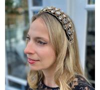 QueenMee Accessories Sparkly Headband in Black Statement Headband
